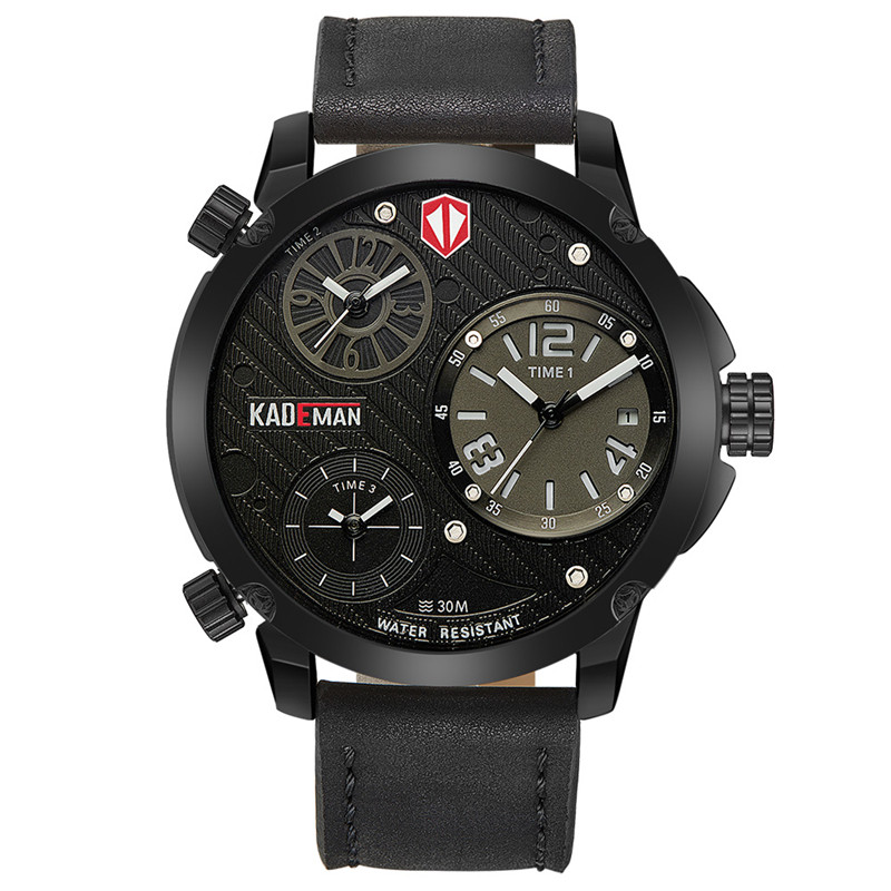 KADEMAN Men's Watch Luxury Brand Large Dial Military Sport