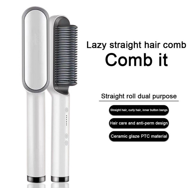 Professional Hair Straightener Brush Ceramic Electric Hair Straightener Beard Brush Fast Heating Curler Hair Straightener Comb Styler