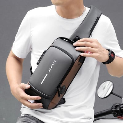 ZYING Anti theft Crossbody Sling bag,Shoulder Backpack,Lightweight Chest Daypack with USB Charging Port,Fit for 9.7'' ipad