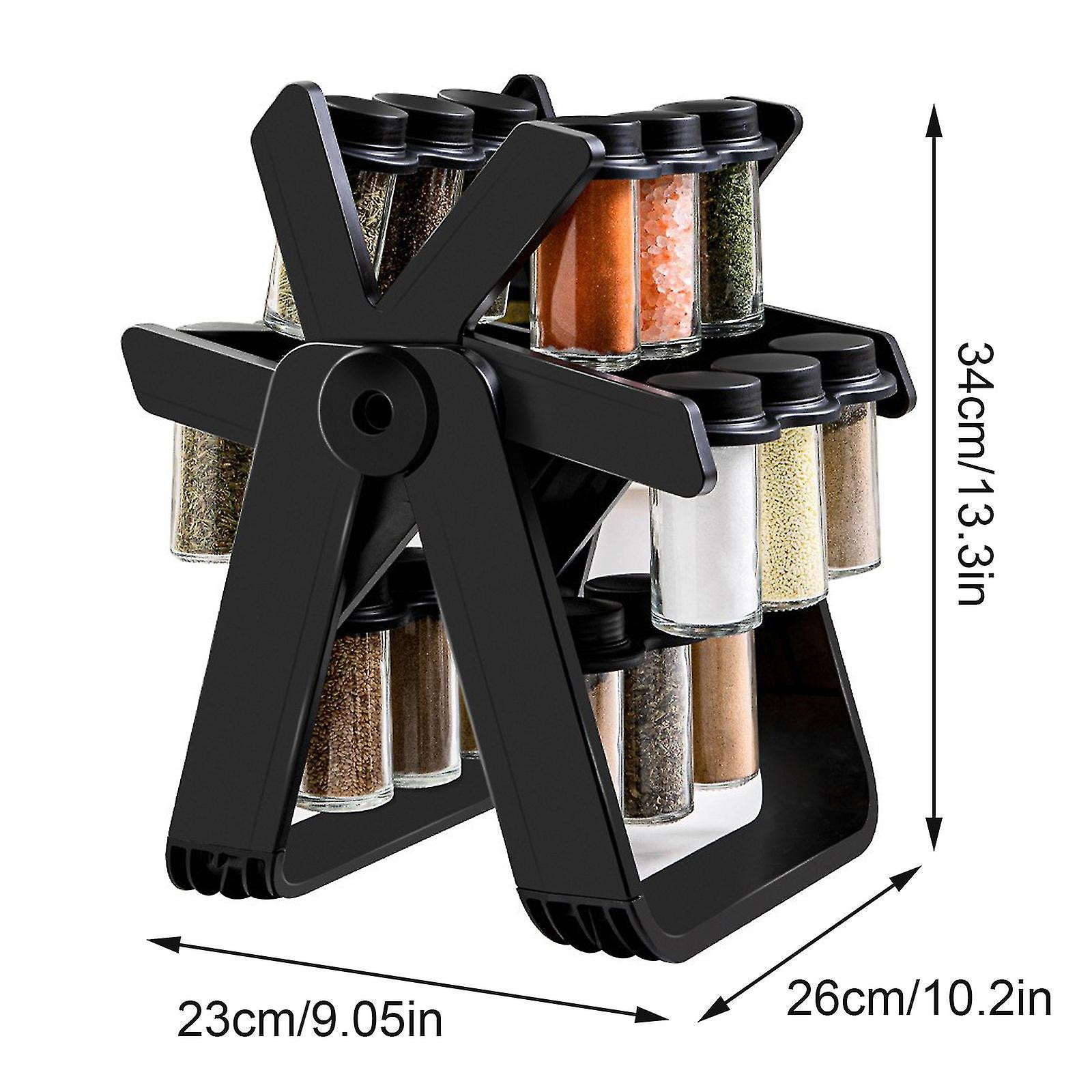 Revolving Spice Rack Set With 18 Spice Jars,removable Countertop Spice Rack,360 Rotating Spice Rack