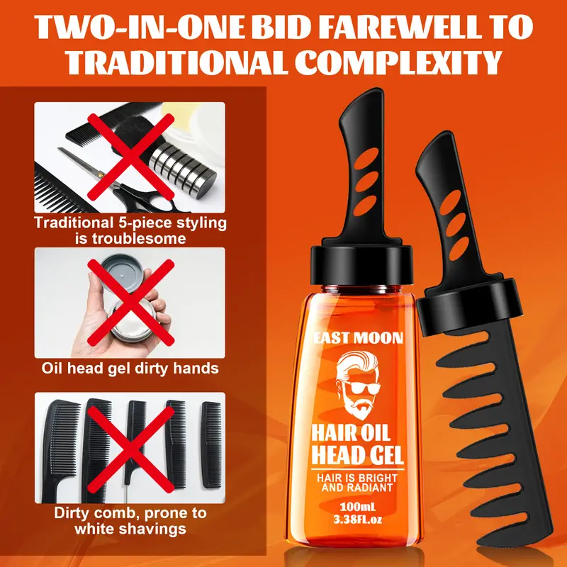 Men’s Salon Grade Hair Gel with Comb